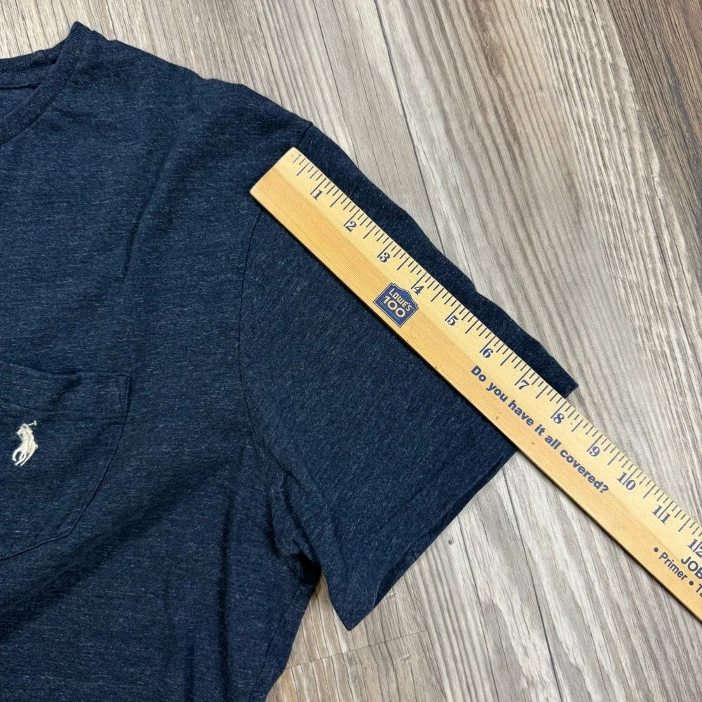 Polo Ralph Lauren Mens XL Navy Blue‎ Heather Pocket T-Shirt Cotton Pony Logo